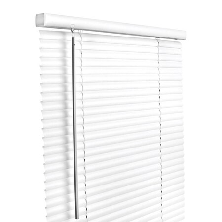 Work-Of-Art Vinyl 1 in. Mini-Blinds, 35 x 64 in. White Cordless WO2513721